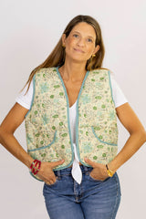 Chaleco sin Mangas florecitas