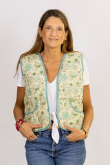 Chaleco sin Mangas florecitas