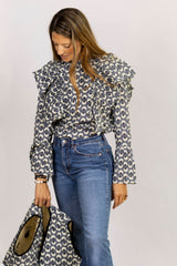 Camisa Volantes gris