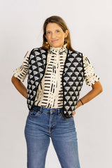 Chaleco sin Mangas Blanco/Negro