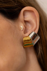 Pendientes tubo oro/plata