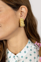 Pendientes aro estriado Clip