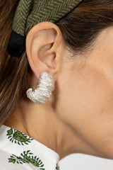 Pendientes aro estriado Clip