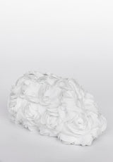 Bolso mano rosas blanco