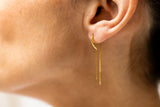 Pendientes Cadena doble oro