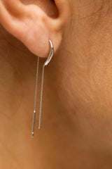 Pendientes Cadena doble plata