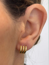 Pendiente arito triple plata