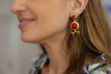 Pendientes Redondos Rojo