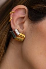 Pendientes tubo oro/plata