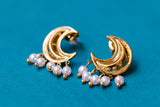 Pendientes luna perlada