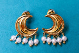 Pendientes luna perlada