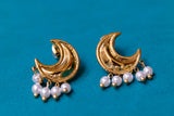 Pendientes luna perlada