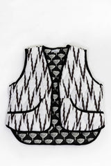 Chaleco sin Mangas Blanco/Negro