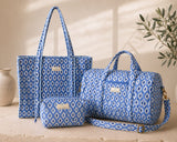 Neceser estampado flor azul S-M-L