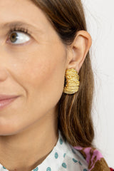 Pendientes aro estriado Clip