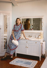 Bolso mano rosas blanco