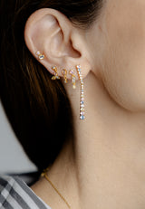 Pendientes largo circonitas colores