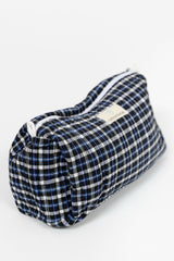 Neceser estampado vichy azul marino XL