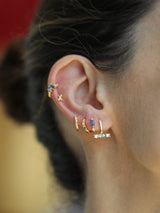 Aros Tres Piedras Azul y Rosa