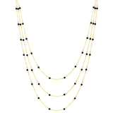 Cadena Triple Perlas Negro
