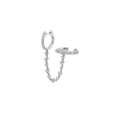 Ear cuff cadena plata
