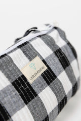 Neceser estampado vichy negro XL