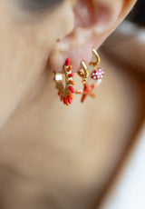 Aros Cresp Coral y Naranja