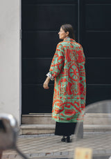 Chaqueta kaftan naranja/verde
