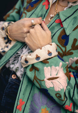 Chaqueta kaftan verde