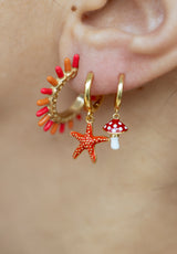 Aros Cresp Coral y Naranja