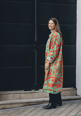 Chaqueta kaftan naranja/verde