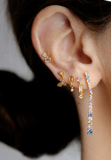 Pendientes largo circonitas colores