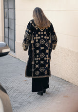 Chaqueta larga terciopelo negro