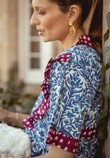 Bolso mano rosas blanco