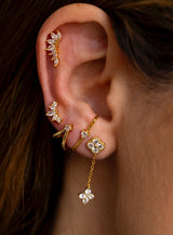 Pendientes flor y trébol elegance Asimétricos