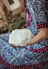 Bolso mano rosas blanco