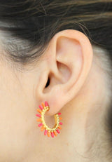 Aros Cresp Coral y Naranja