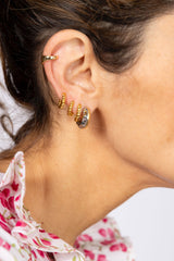 Aros Doble Irregular Dorado/Plata