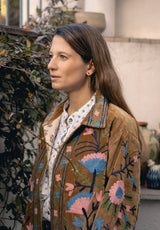 Chaqueta terciopelo corta camel