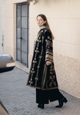 Chaqueta larga terciopelo negro