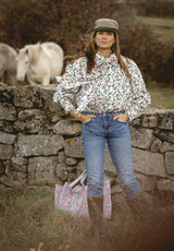 Bolso Tote Bag gris y rosa