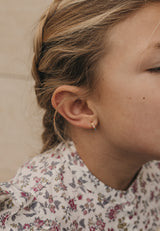 Aros Dos Piedras Azul y Rosa