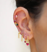 Aros Boli Corazón Fucsia