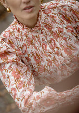 Camisa flores coral