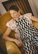 Bolso mano rosas fucsia