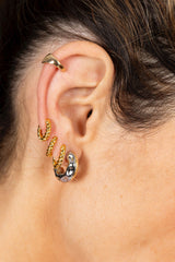 Aros Doble Irregular Dorado/Plata