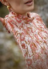 Camisa flores coral