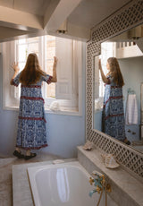 Bolso mano rosas blanco