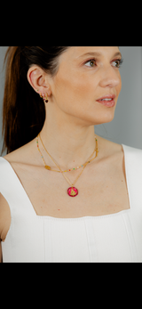 Aros Boli Corazón Fucsia