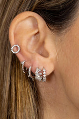 Pendientes sol brillante plata